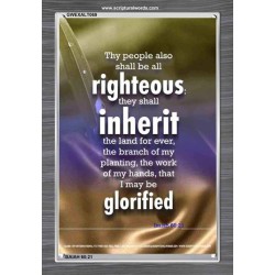 THE RIGHTEOUS SHALL INHERIT THE LAND   Scripture Wooden Frame   (GWEXALT069)   