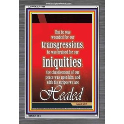 WOUNDED FOR OUR TRANSGRESSIONS   Acrylic Glass Framed Bible Verse   (GWEXALT1044)   "25x33"