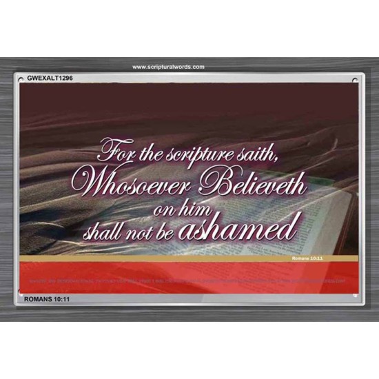 WHOSOEVER BELIEVETH   Custom Framed Scriptural ArtWork   (GWEXALT1296)   