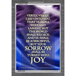 YOUR SORROW SHALL BE TURNED INTO JOY   Framed Scripture Art   (GWEXALT1309)   