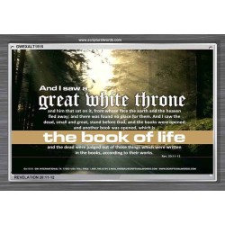 A GREAT WHITE THRONE   Inspirational Bible Verse Framed   (GWEXALT1515)   "33x25"