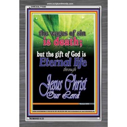 WAGES OF SIN IS DEATH   Christian Paintings Acrylic Glass Frame   (GWEXALT1640)   "25x33"