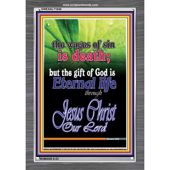 WAGES OF SIN IS DEATH   Christian Paintings Acrylic Glass Frame   (GWEXALT1640)   