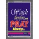 WATCH THEREFORE AND PRAY   Frame Bible Verse   (GWEXALT1645)   