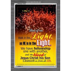 WALK IN THE LIGHT   Frame Bible Verses Online   (GWEXALT1674)   "25x33"