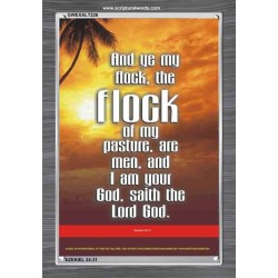 YE ARE MY FLOCK    Biblical Art Acrylic Glass Frame    (GWEXALT226)   