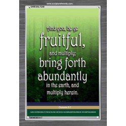 BE FRUITFUL AND BRING FORTH ABUDANTLY   Framed Sitting Room Wall Decoration   (GWEXALT240)   