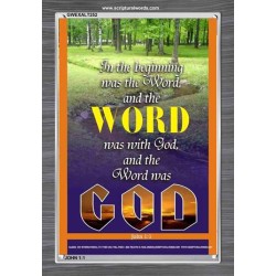 THE WORD WAS GOD   Inspirational Wall Art Wooden Frame   (GWEXALT252)   