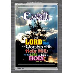 WORSHIP AT HIS HOLY HILL   Framed Bible Verse   (GWEXALT3052)   