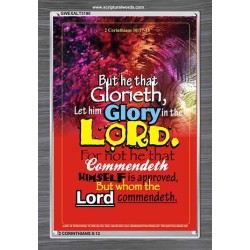 WHOM THE LORD COMMENDETH   Large Frame Scriptural Wall Art   (GWEXALT3190)   "25x33"