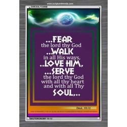 WITH ALL THY HEART   Scriptural Portrait Acrylic Glass Frame   (GWEXALT3306B)   "25x33"