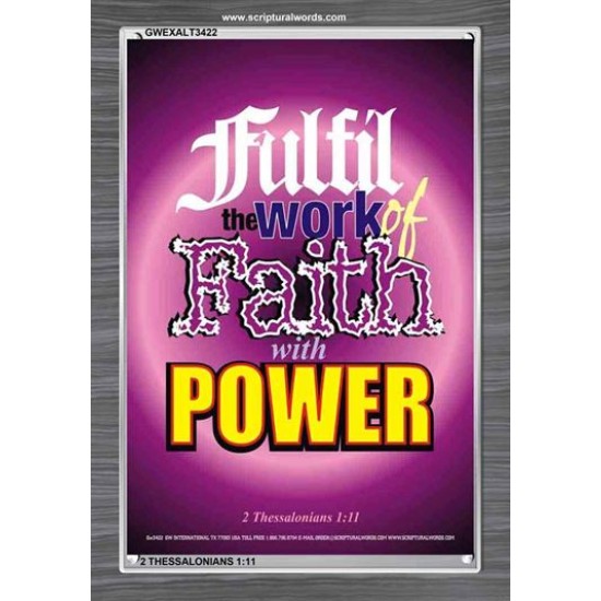 WITH POWER   Frame Bible Verses Online   (GWEXALT3422)   