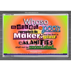 WHOSO MOCKETH THE POOR   Frame Scriptural Dcor   (GWEXALT3629)   "33x25"