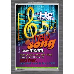 A NEW SONG IN MY MOUTH   Framed Office Wall Decoration   (GWEXALT3684)   