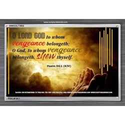 VENGEANCE BELONGS TO GOD   Acrylic Glass Frame Scripture Art   (GWEXALT3904)   "33x25"