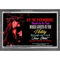 VICTORY BY THE BLOOD OF JESUS   Bible Scriptures on Love Acrylic Glass Frame   (GWEXALT4021)   "33x25"