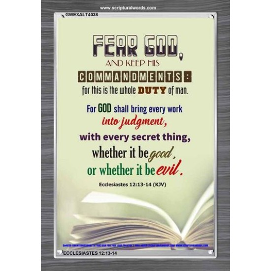 WHOLE DUTY OF MAN   Acrylic Glass Framed Bible Verse   (GWEXALT4038)   