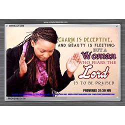A WOMAN WHO FEARS THE LORD   Christian Artwork Frame   (GWEXALT4268)   