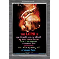 WITH MY SONG WILL I PRAISE HIM   Framed Sitting Room Wall Decoration   (GWEXALT4538)   "25x33"