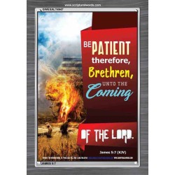 BE PATIENT THEREFORE BRETHREN   Acrylic Glass Frame Scripture Art   (GWEXALT4947)   
