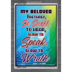 BE SWIFT TO HEAR AND SLOW TO SPEAK   Framed Religious Wall Art    (GWEXALT6500)   