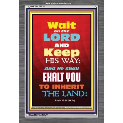 WAIT ON THE LORD   Bible Verses Wall Art Acrylic Glass Frame   (GWEXALT6535)   "25x33"