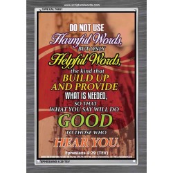 WATCH YOUR WORDS   Bible Scriptures on Love Acrylic Glass Frame   (GWEXALT6651)   "25x33"