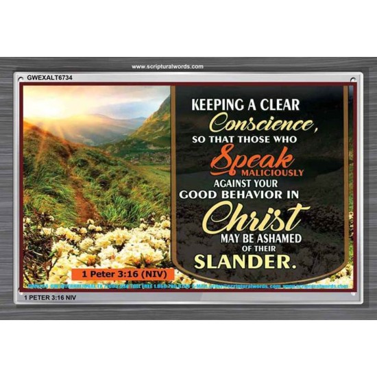 A CLEAR CONSCIENCE   Scripture Frame Signs   (GWEXALT6734)   