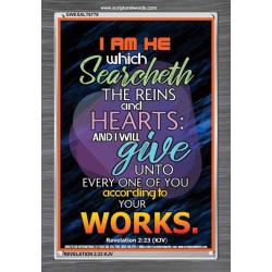 ACCORDING TO YOUR WORKS   Frame Bible Verse   (GWEXALT6778)   "25x33"