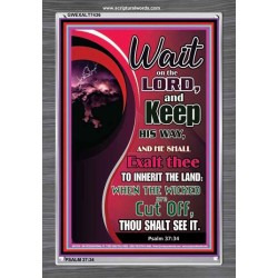 WAIT ON THE LORD   Framed Bible Verse Online   (GWEXALT7436)   "25x33"