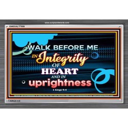 WALK IN INTEGRITY   Unique Bible Verse Frame   (GWEXALT7559)   "33x25"