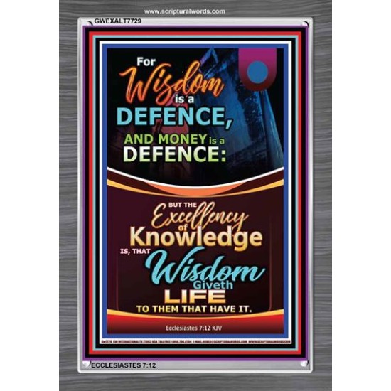 WISDOM A DEFENCE   Bible Verses Framed for Home   (GWEXALT7729)   