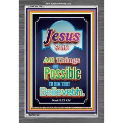 ALL THINGS ARE POSSIBLE   Bible Verses Wall Art Acrylic Glass Frame   (GWEXALT7932)   