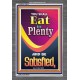 YOU SHALL EAT IN PLENTY   Inspirational Bible Verse Framed   (GWEXALT8030)   