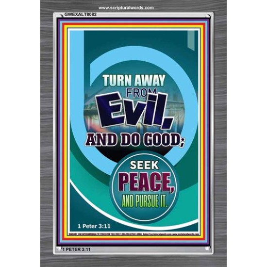 TURN AWAY FROM EVIL   Encouraging Bible Verses Framed   (GWEXALT8082)   