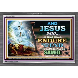 YE SHALL BE SAVED   Unique Bible Verse Framed   (GWEXALT8421)   "33x25"