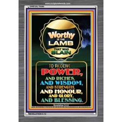 WORTHY IS THE LAMB   Framed Bible Verse Online   (GWEXALT8494)   