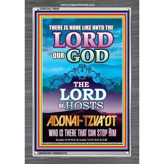 JEHOVAH ADONAI TSEBAOTH THE LORD OF HOSTS   Framed Bedroom Wall Decoration   (GWEXALT8650)   