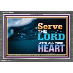 WITH ALL YOUR HEART   Framed Religious Wall Art    (GWEXALT8846L)   "33x25"