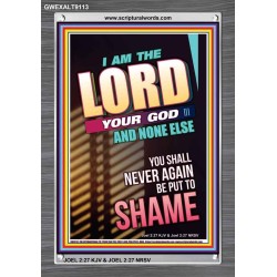 YOU SHALL NOT BE PUT TO SHAME   Bible Verse Frame for Home   (GWEXALT9113)   "25x33"