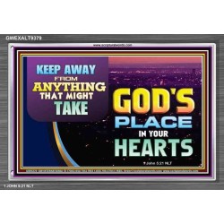 WHAT IS GOD'S PLACE IN YOUR HEART   Large Framed Scripture Wall Art   (GWEXALT9379)   "33x25"