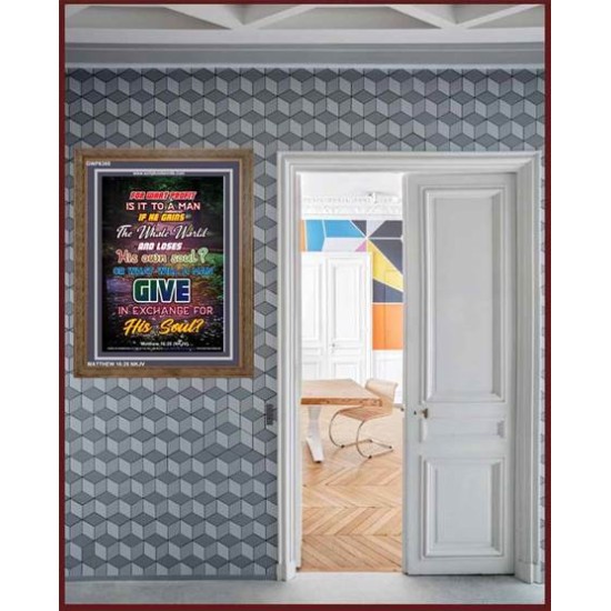 WHAT WILL A MAN GIVE IN EXCHANGE FOR HIS SOUL   Wall Art Poster   (GWF6365)   