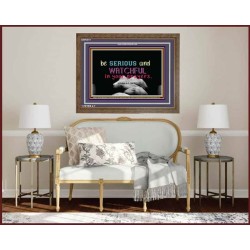 WATCH AND PRAY   Inspirational Wall Art Wooden Frame   (GWF4011)   "45x33"