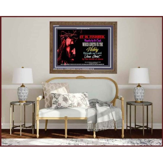 VICTORY BY THE BLOOD OF JESUS   Bible Scriptures on Love Acrylic Glass Frame   (GWF4021)   