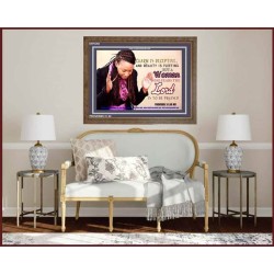 A WOMAN WHO FEARS THE LORD   Christian Artwork Frame   (GWF4268)   "45x33"