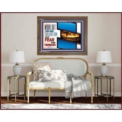 WORK OUT YOUR SALVATION   Biblical Art Acrylic Glass Frame   (GWF5312)   "45x33"