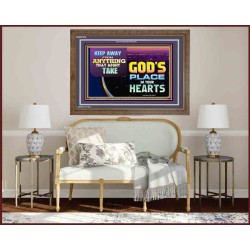 WHAT IS GOD'S PLACE IN YOUR HEART   Large Framed Scripture Wall Art   (GWF9379)   "45x33"