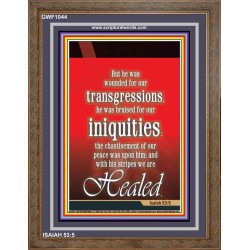 WOUNDED FOR OUR TRANSGRESSIONS   Acrylic Glass Framed Bible Verse   (GWF1044)   "33x45"