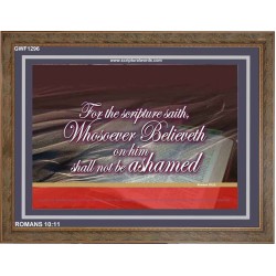 WHOSOEVER BELIEVETH   Custom Framed Scriptural ArtWork   (GWF1296)   "45x33"