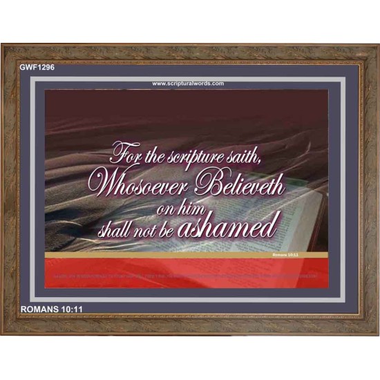 WHOSOEVER BELIEVETH   Custom Framed Scriptural ArtWork   (GWF1296)   